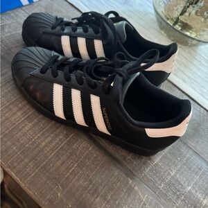 Adidas Superstar Black White Striped Shoes